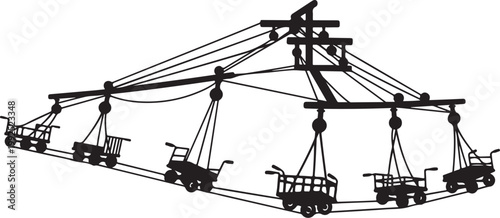 Cable car, gondola lift, aerial tramway, transportation vector