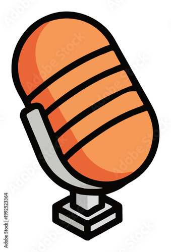 Professional condenser microphone icon isometric vie.... Generative AI