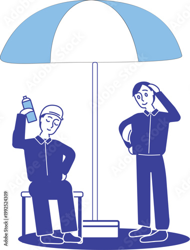 現場仕事の熱中症対策のイラスト