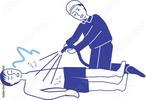 現場仕事の熱中症対策のイラスト