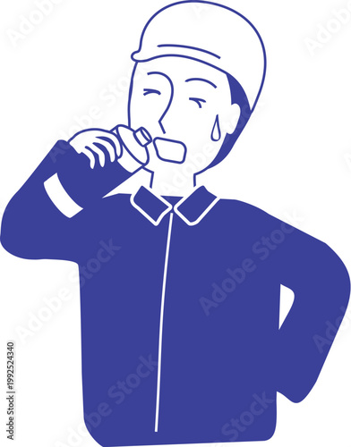 現場仕事の熱中症対策のイラスト