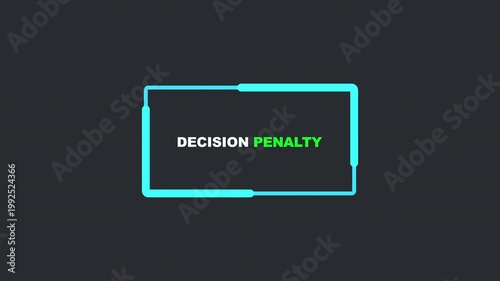 VAR Penalty Decision Process HUD Motion Graphic. Futuristic Soccer Penalty Review Overlay with Results on Alpha Channel.