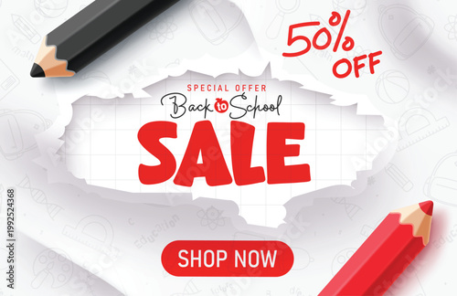 Photos Back to School Sale clipart banner design