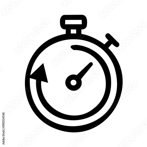 Speed and efficiency concept vector icon of a stopwatch with an arrow for express delivery fast shipping logistics service and rapid order fulfillment