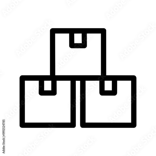Inventory management and storage vector icon of multiple stacked cardboard boxes on a pallet representing bulk e-commerce warehouse distribution logistics