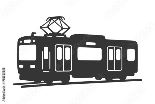 シンプルな電車のシルエットアイコン