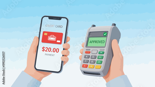 Mobile payment with credit card approval