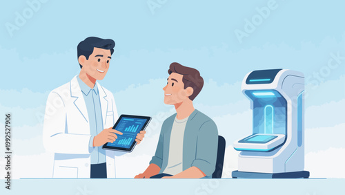 doctor patient consultation with tablet