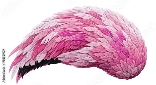 The pink feathered headband showcases soft pink feathers arranged neatly on a white surface