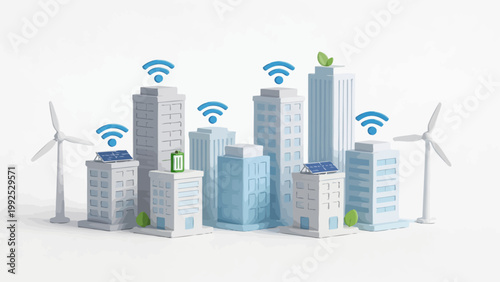 Futuristic ecofriendly cityscape