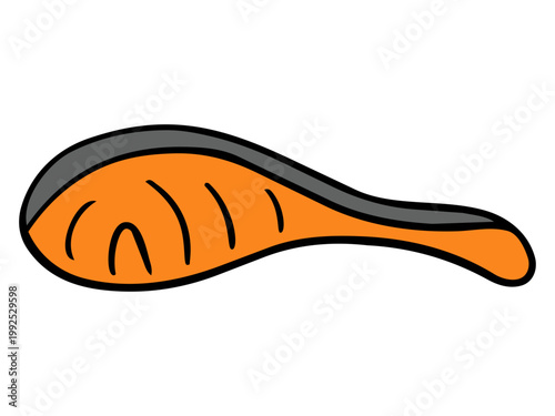 鮭の切り身の手描きイラスト