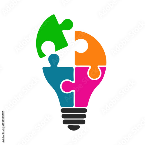 Creative teamwork illustration with bub icon