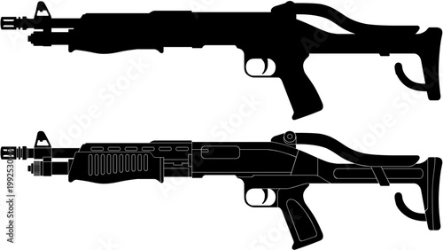 SPAS 12 shotgun silhouette vector illustration