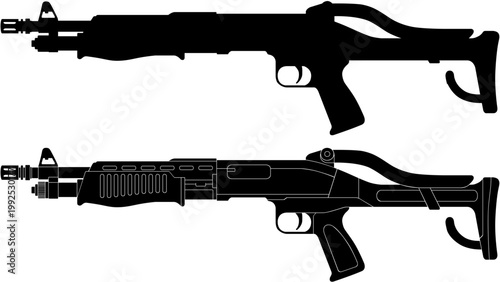 SPAS 12 shotgun silhouette vector illustration
