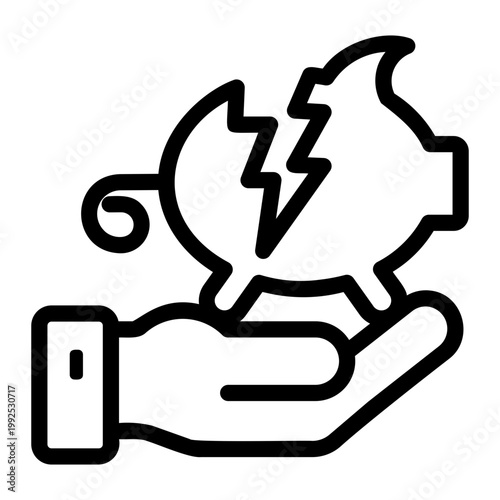 piggy bank Line Icon