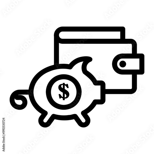 piggy bank Line Icon