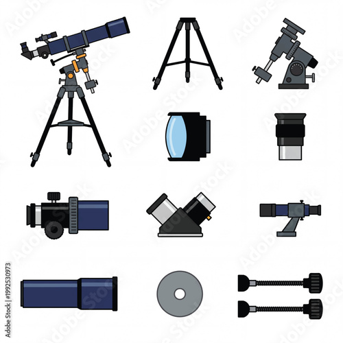 Collection of Astronomical Telescopes and Accessories.