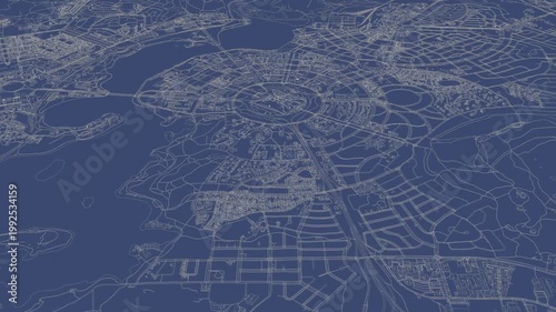 3D looped animation of city - Canberra Australia