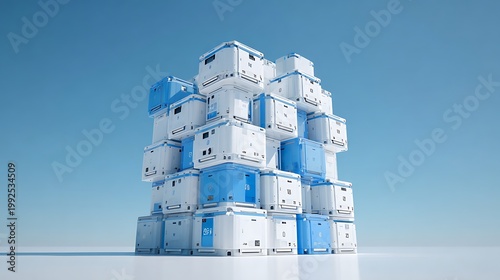 minimalist modular data structure, clean cube stacking system, representing digital asset economy