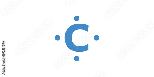 Lewis Dot Structure of Carbon. Letter C Surrounded by Four Single Dots.