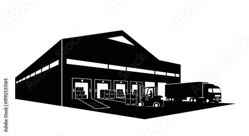 Large warehouse with loading dock.