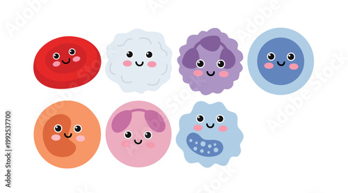 Set of Cute Blood Cell Illustration
