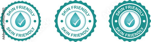 Skin Friendly Badge Set for Natural Products. Dermatologically Safe Testing