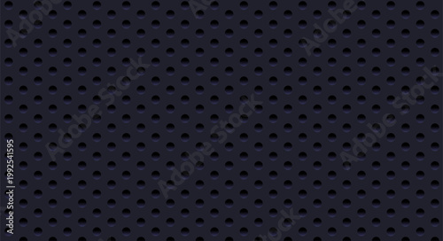 Obraz na plátně Dark background with perforated texture featuring round semi circular indentations not through holes