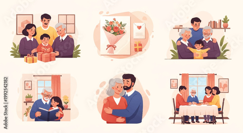 Multi-generational family gatherings and love with living room family tree generations togetherness grandparent grandmother grandfather