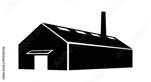 Simple black house with chimney 1.