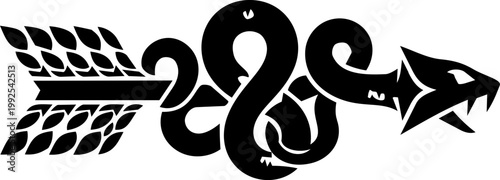 Tribal snake arrow silhouette