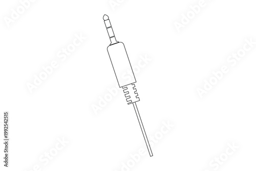 audio jack plug connected icon, audio socket jack plug  cable icon, audio electric plug cable icon isolated on white background.