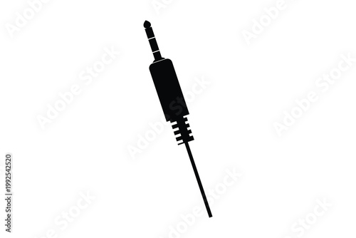 audio jack plug connected icon, audio socket jack plug  cable icon, audio electric plug cable icon isolated on white background.