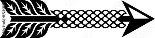 Braided tribal arrow vector