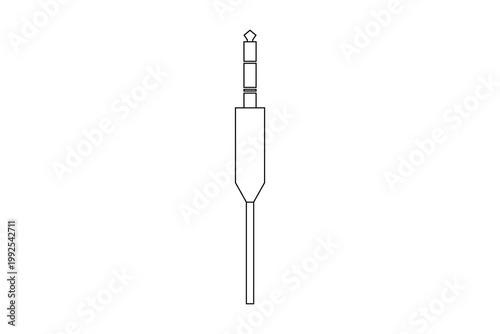 audio jack plug connected icon, audio socket jack plug  cable icon, audio electric plug cable icon isolated on white background.