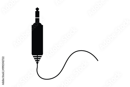 audio jack plug connected icon, audio socket jack plug  cable icon, audio electric plug cable icon isolated on white background.
