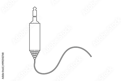 audio jack plug connected icon, audio socket jack plug  cable icon, audio electric plug cable icon isolated on white background.