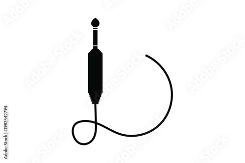 audio jack plug connected icon, audio socket jack plug  cable icon, audio electric plug cable icon isolated on white background.