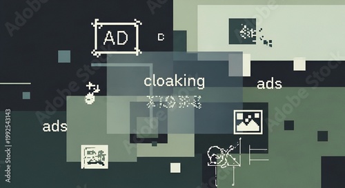 Abstract Schematic Representation of Adversarial Ad Cloaking and Digital Interface Obfuscation