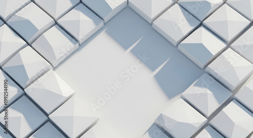 Abstract geometric 3D cubes with shadows in minimalistic style