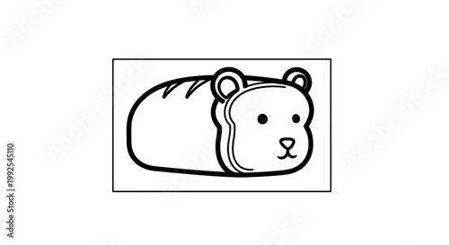 Cute Bear Shaped Bread Loaf Cartoon Character, Funny Food Art