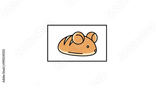 Cute Bread Mouse Character Illustration
