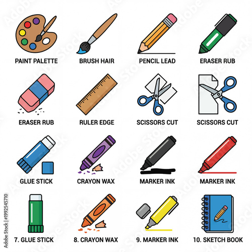 Collection of Art and Craft Supplies for Creative Projects.