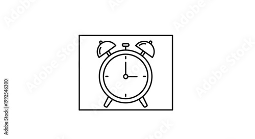 Retro Alarm Clock Icon, Vintage Timepiece, Classic Wake Up Call Symbol
