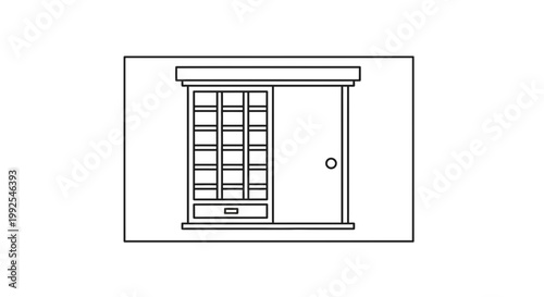 Modern Closet with Sliding Door and Shelving Unit - Minimalist Interior Design