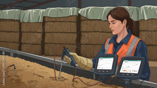 Woman working on mining site operations.