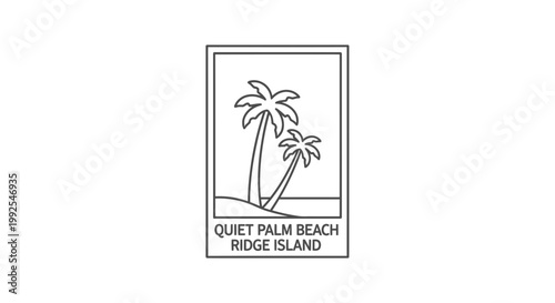 Quiet Palm Beach Ridge Island Logo with Palm Trees and Horizon Line