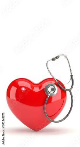 Stethoscope on a red heart