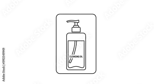 Cleansing Oil Bottle Icon, Skincare Product, Beauty Routine, Cosmetic Packaging