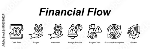 Foto Financial Flow banner web icon vector illustration concept with an icon of Cash
